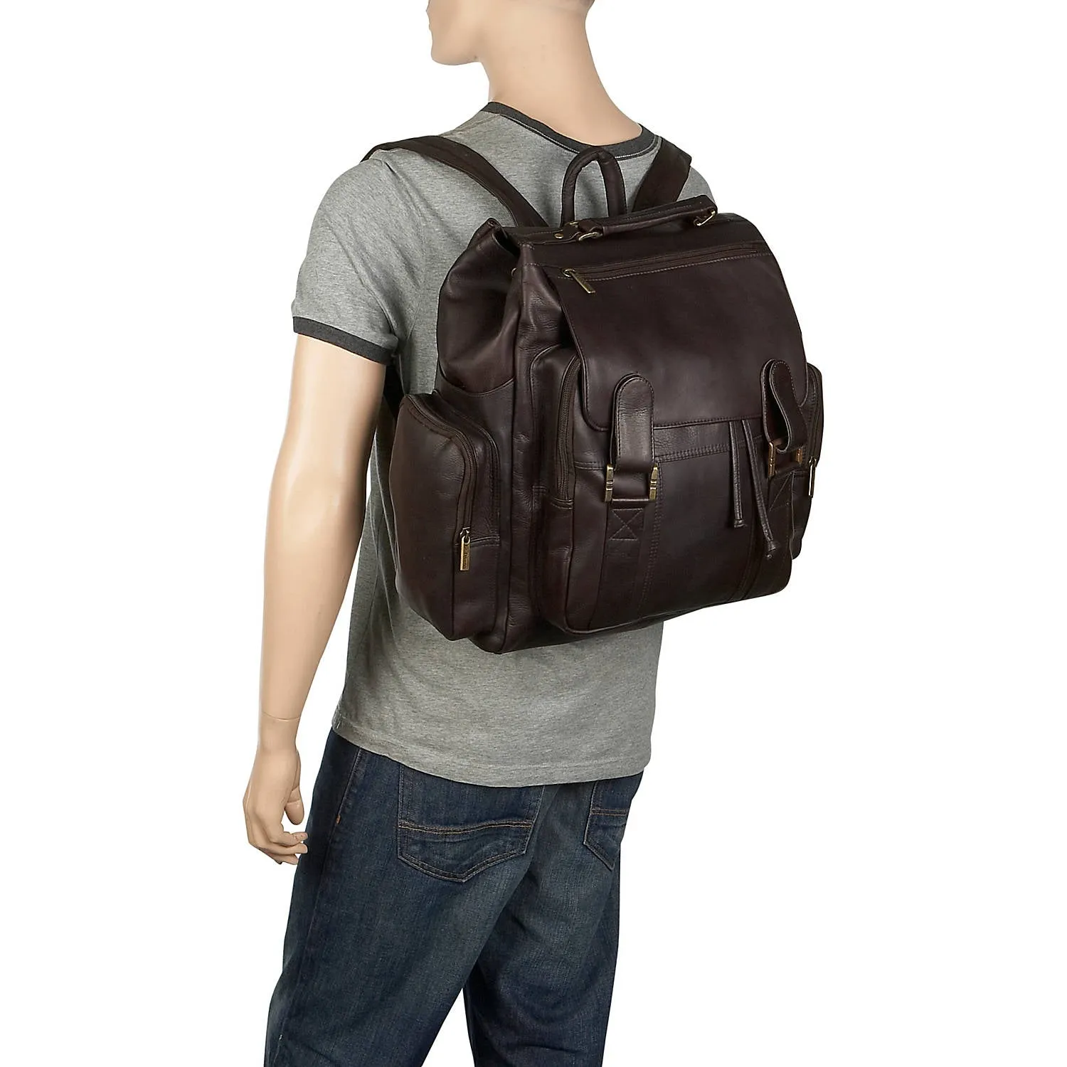 Le Donne Leather Large Traveler Backpack