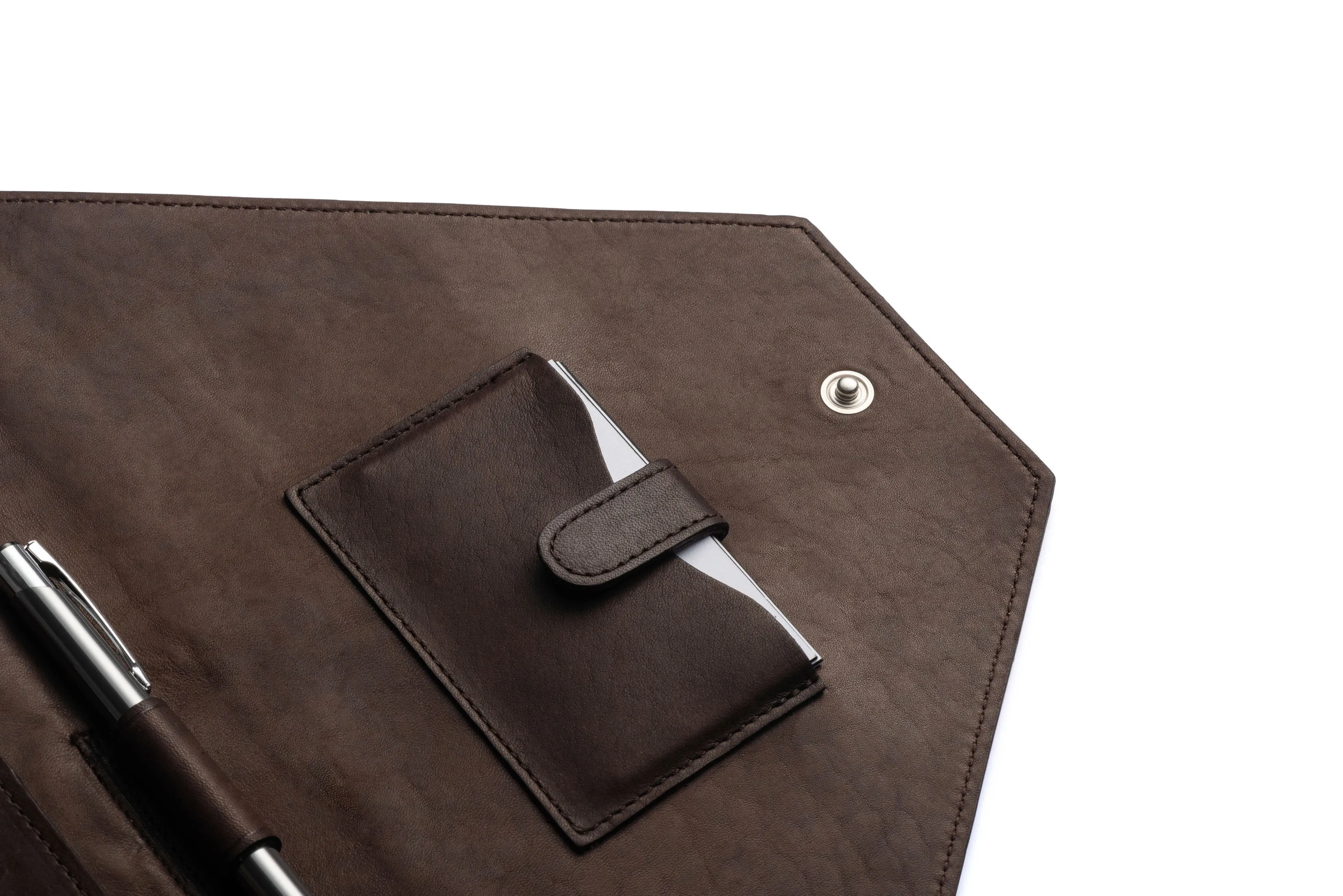 Leather Document Envelope In Brown Or Black