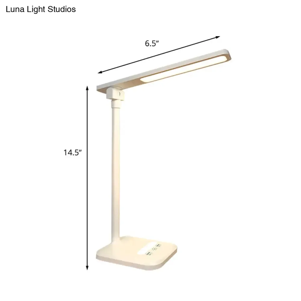 Modern Simple LED Desk Lamp for Reading with 5W Bedside Lighting in White - USB/Plug-In Option