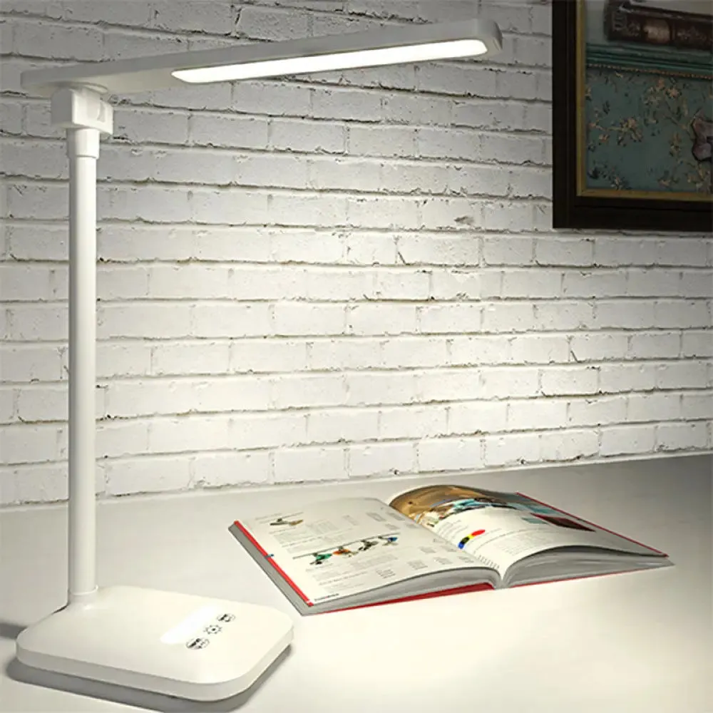 Modern Simple LED Desk Lamp for Reading with 5W Bedside Lighting in White - USB/Plug-In Option