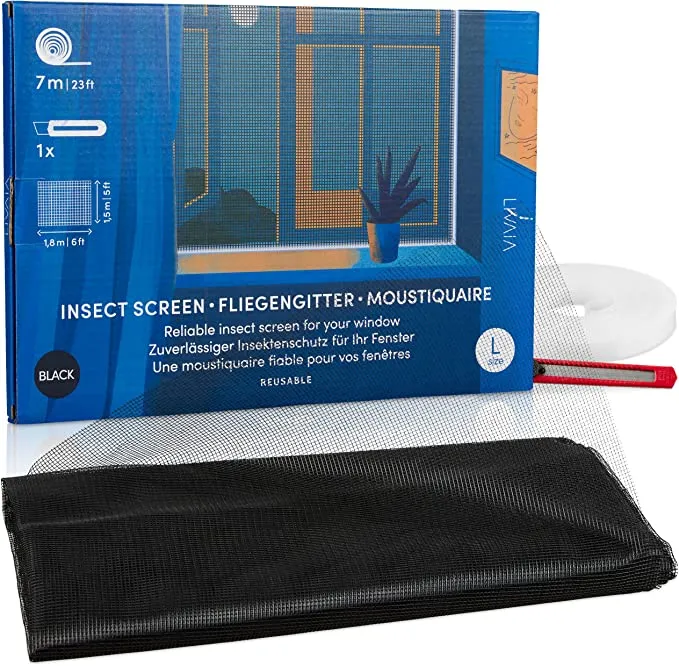 Mosquito Netting: 5ft X 4ft Black Mosquito Net For Window, Screen Tape  Screen