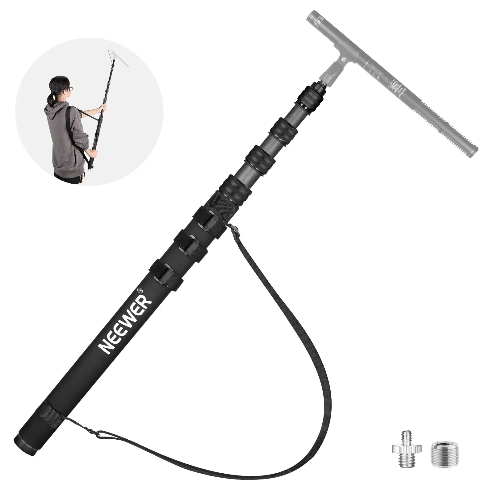 NEEWER Upgraded MS-300C Microphone Boom Pole