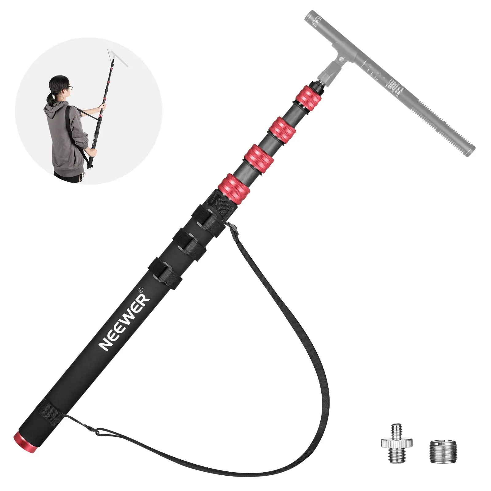 NEEWER Upgraded MS-300C Microphone Boom Pole