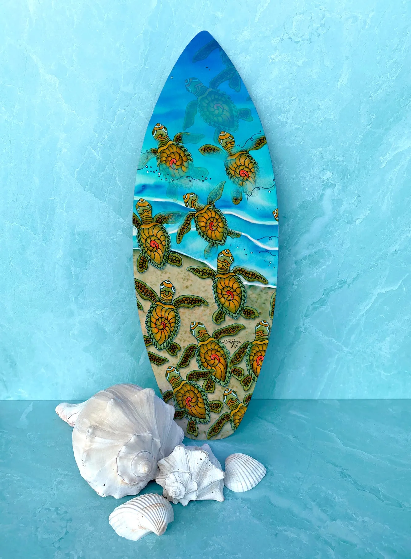 Ocean Bound Turtles Surfboard Wall Art