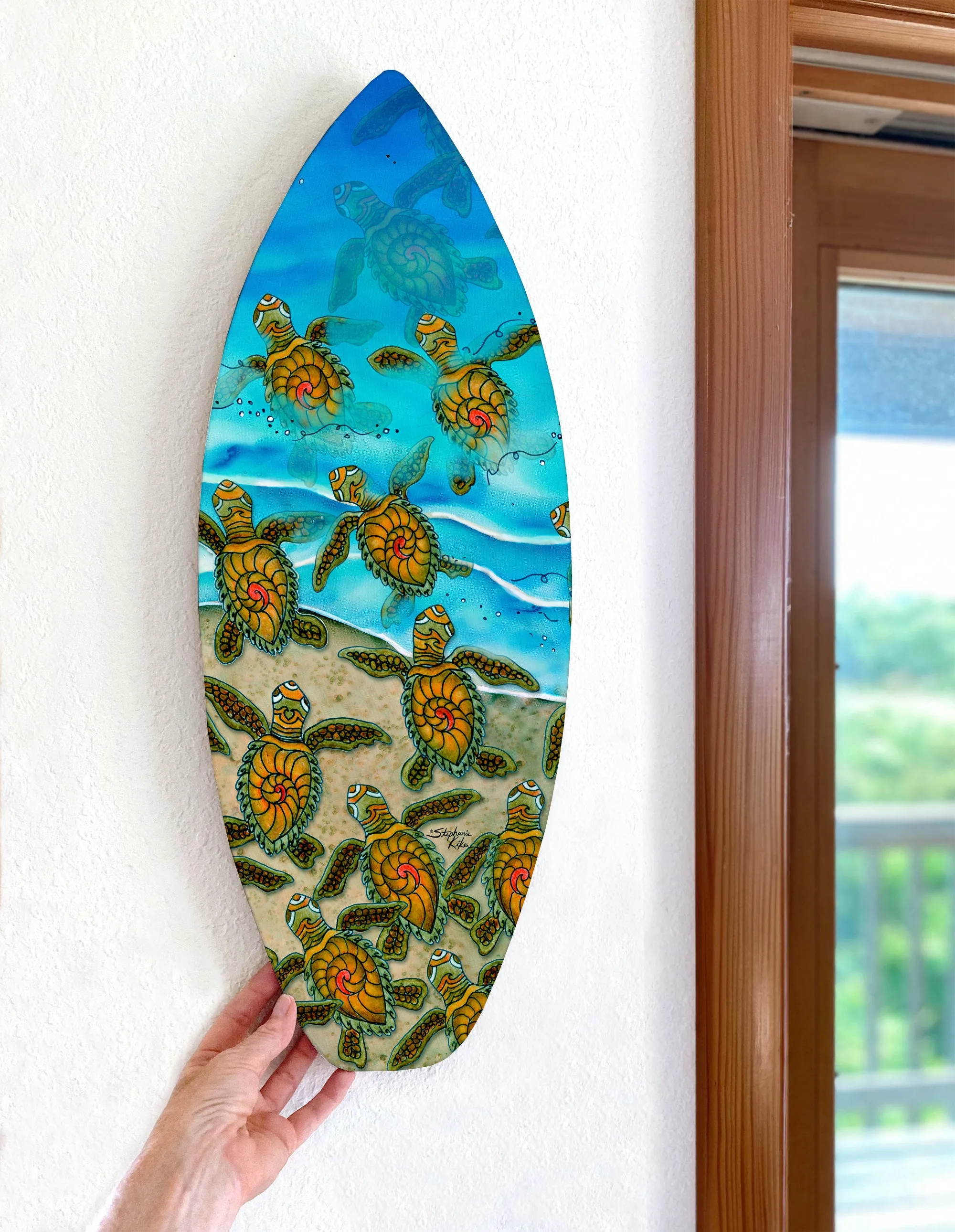 Ocean Bound Turtles Surfboard Wall Art