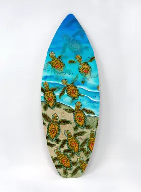 Ocean Bound Turtles Surfboard Wall Art