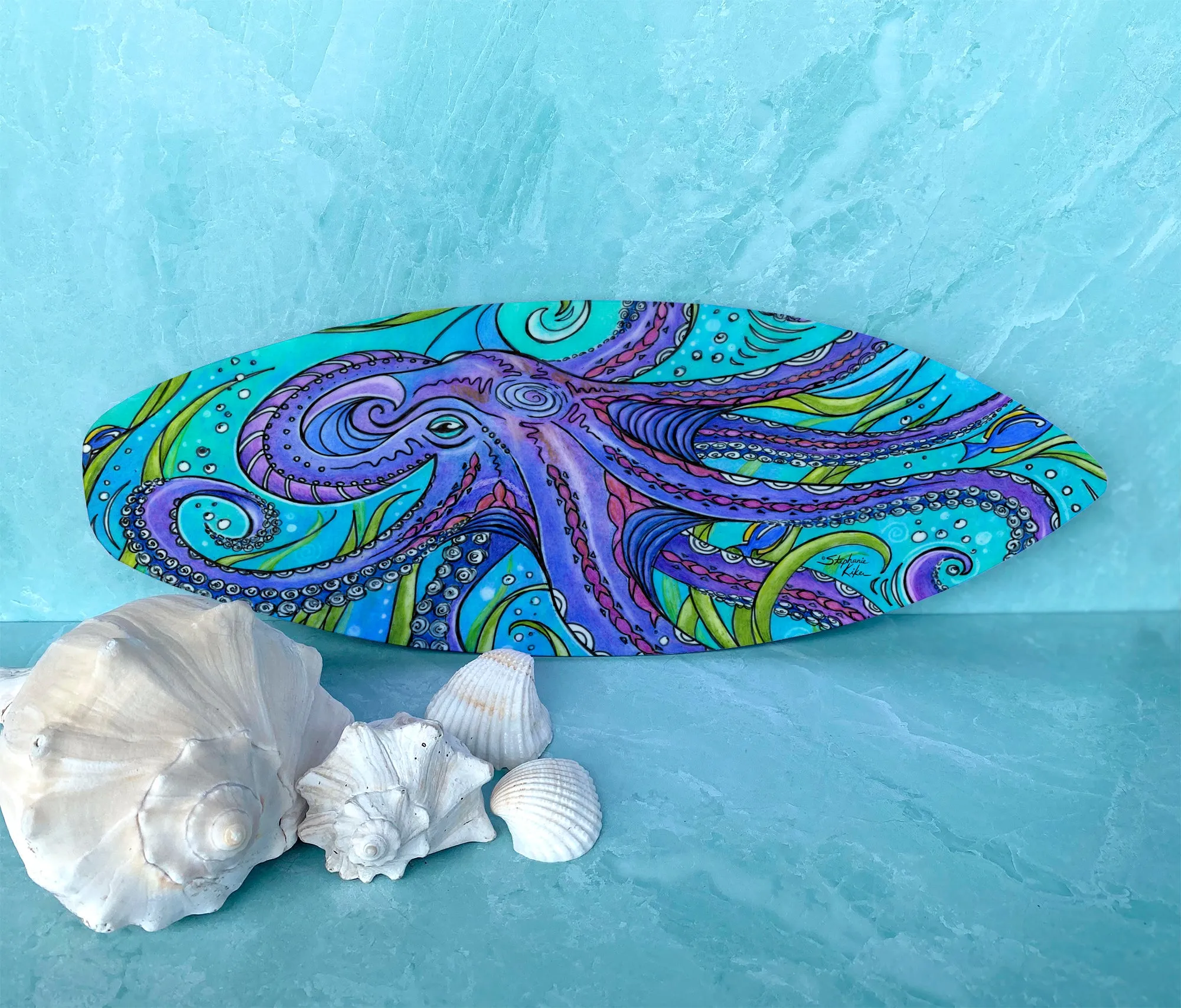 Octopus Surfboard Wall Art