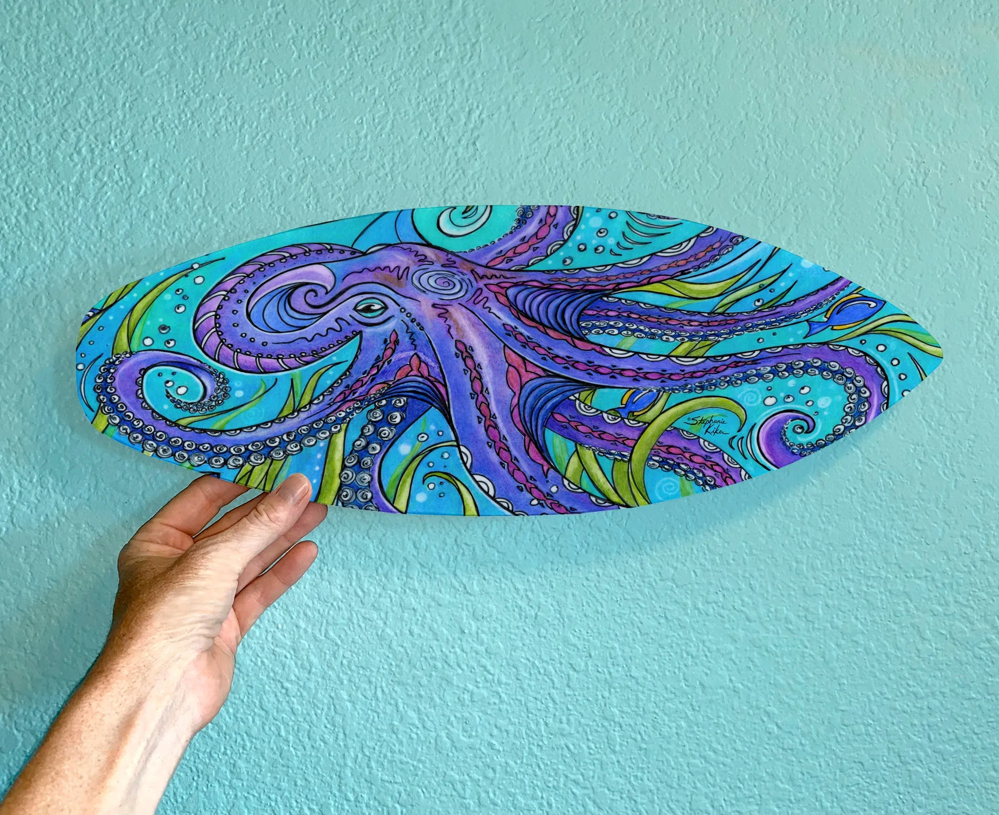 Octopus Surfboard Wall Art