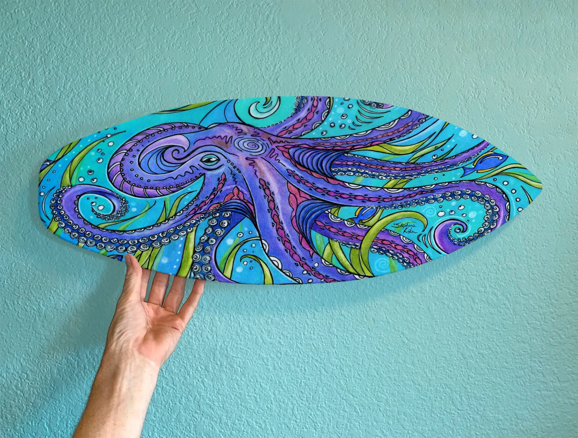 Octopus Surfboard Wall Art