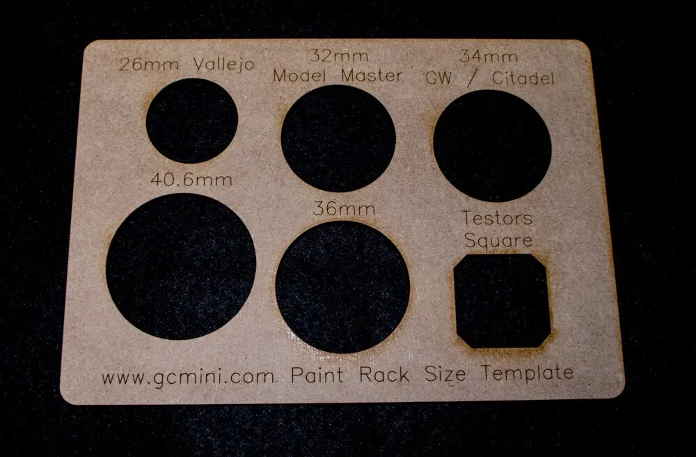 Paint Rack Size Template