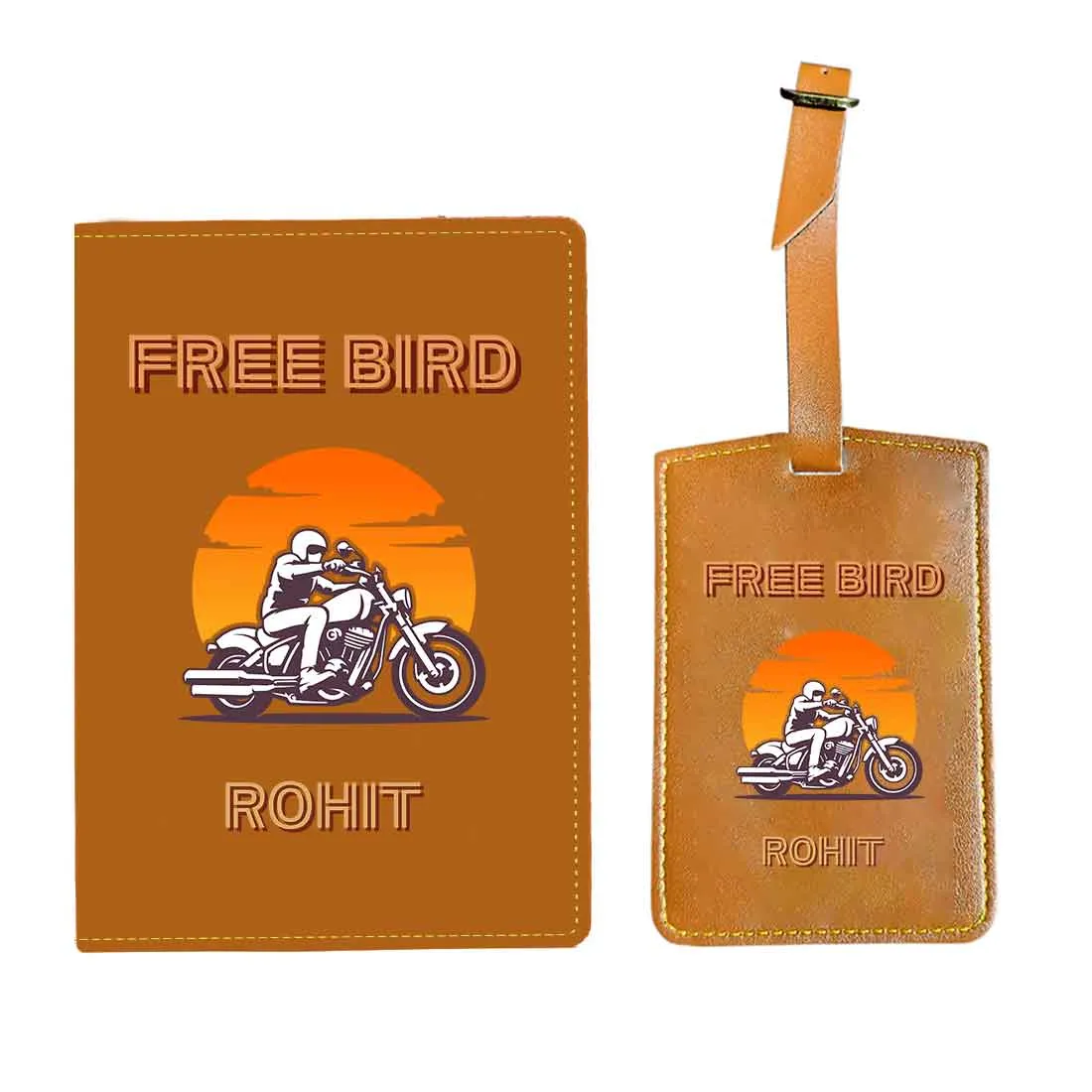 Passport Cover for Men Vegan Leather Custom Cases for Passports - Free Bird