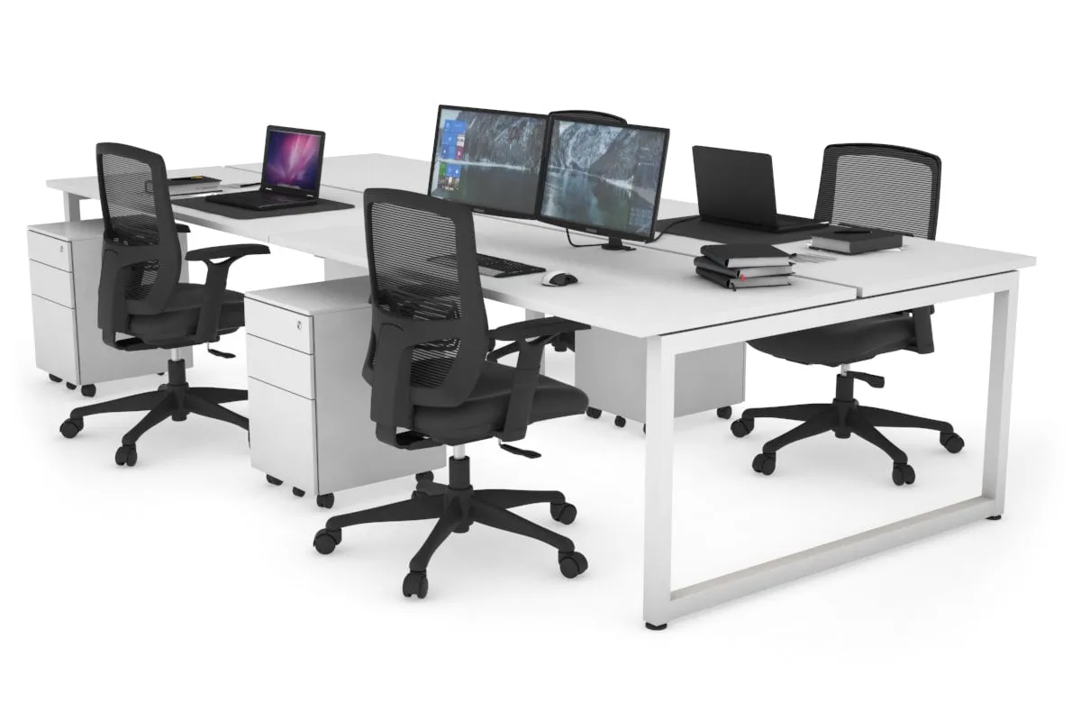 Quadro Loop Legs 4 Person Office Workstation [1200L x 700W]