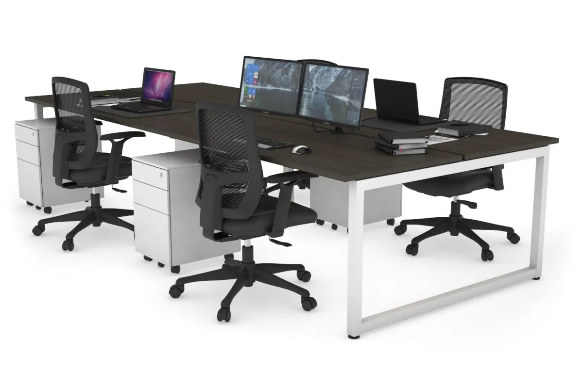 Quadro Loop Legs 4 Person Office Workstation [1200L x 700W]