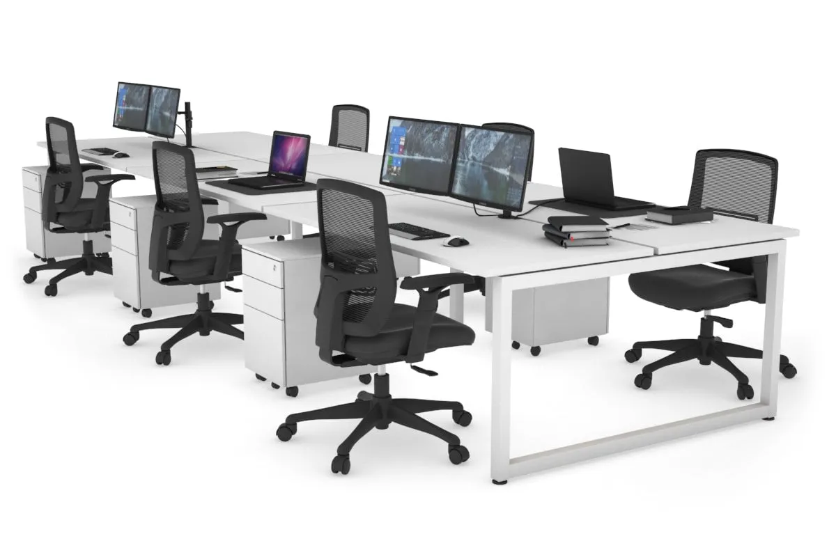 Quadro Loop Legs 6 Person Office Workstation [1200L x 700W]