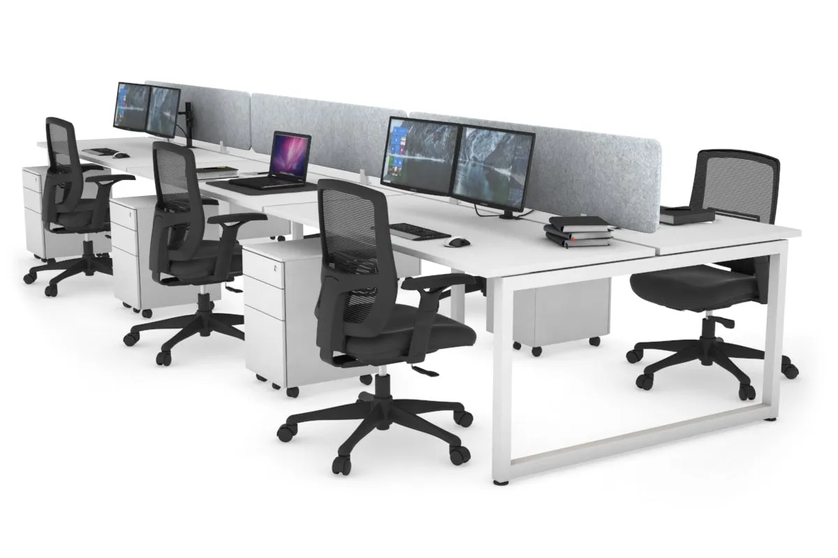 Quadro Loop Legs 6 Person Office Workstation [1200L x 700W]