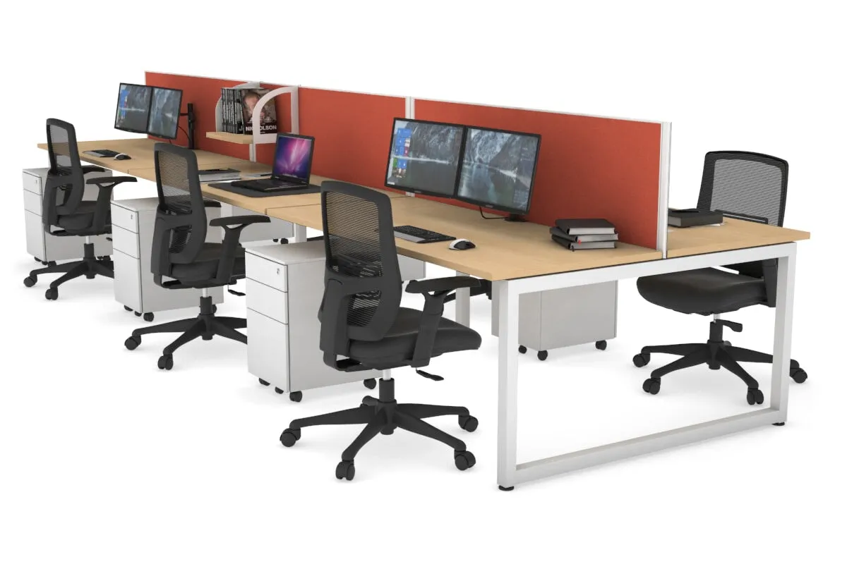 Quadro Loop Legs 6 Person Office Workstation [1200L x 700W]