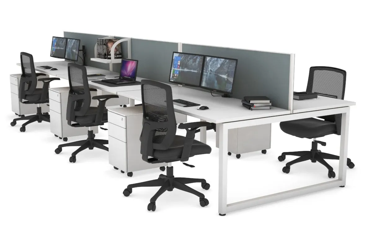 Quadro Loop Legs 6 Person Office Workstation [1200L x 700W]