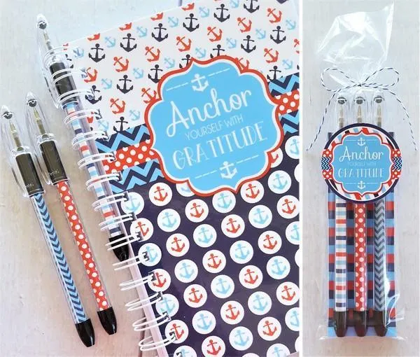 "ANCHOR Yourself With Gratitude" Journal & Notebook {Gift Set; HALF SIZE} PRINTABLE