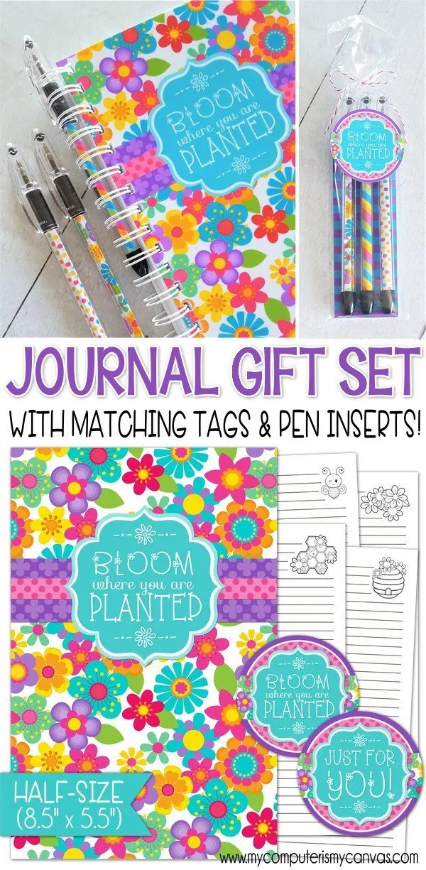 "BLOOM Where You Are Planted" Journal & Notebook {Gift Set; HALF SIZE} PRINTABLE