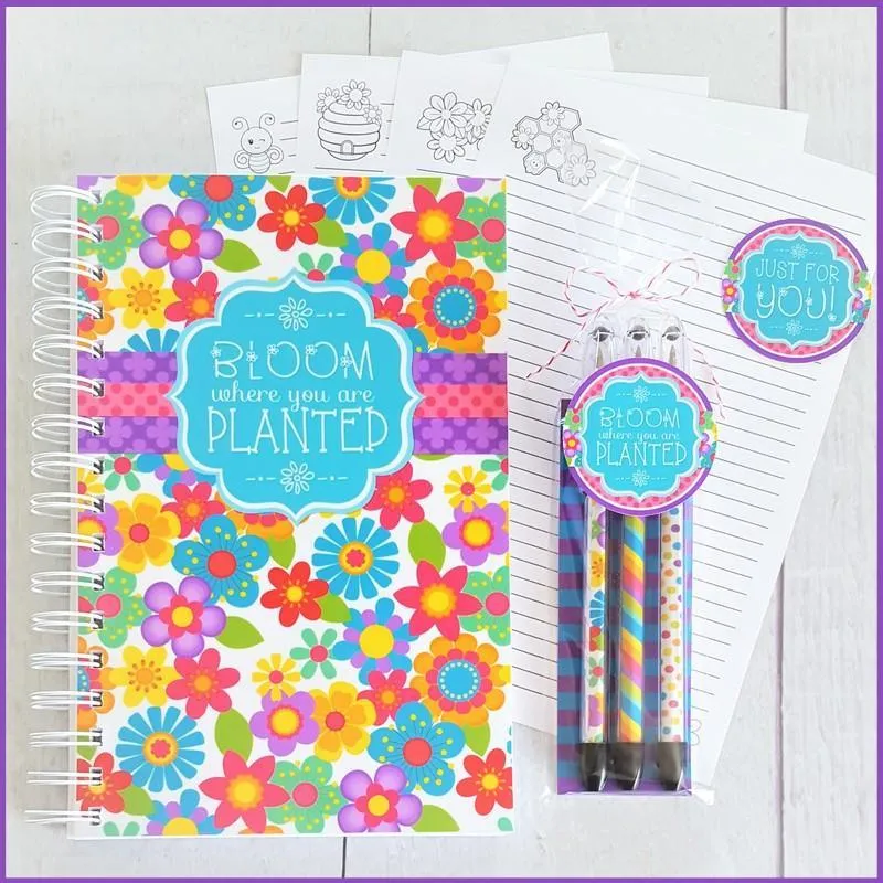 "BLOOM Where You Are Planted" Journal & Notebook {Gift Set; HALF SIZE} PRINTABLE