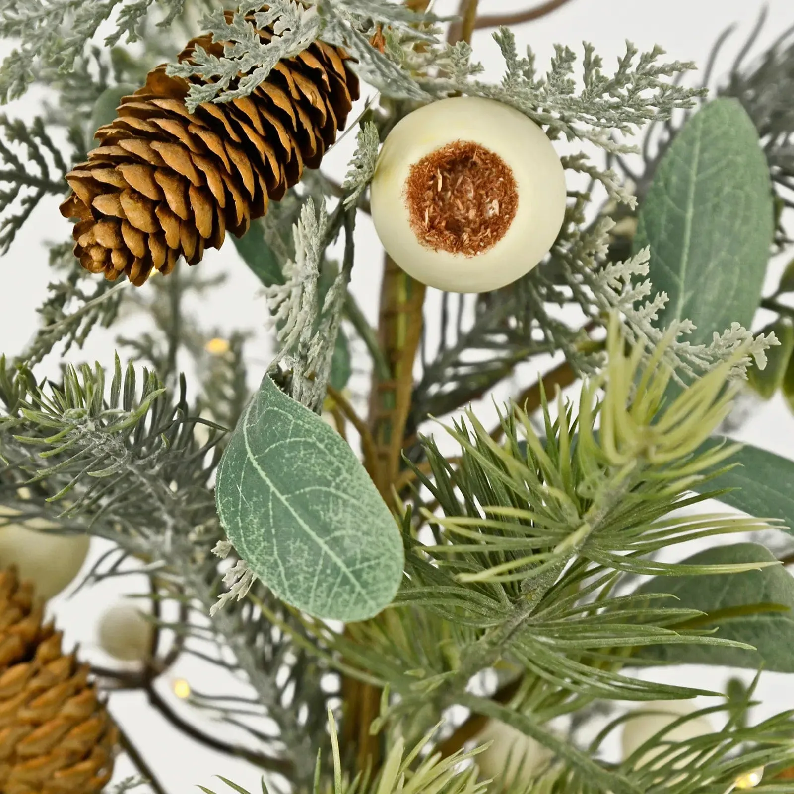 Snowberry Light Up Mini Christmas Tree Pine Cones 50cm