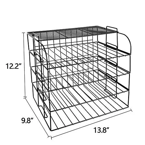 Spacrea Letter Tray 4 Tier Desk Organizers and Accessories, Stackable Paper Tray