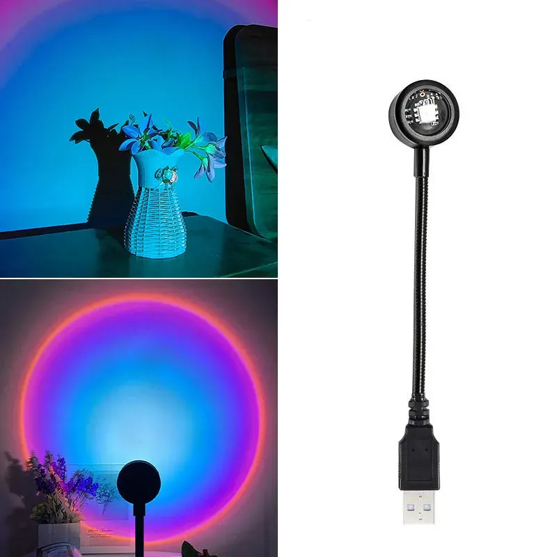 Sunset Lamp Projector RGB USB Led Night Light With Remote Control Portable Mood Light for Living Room Photography Neon Lights