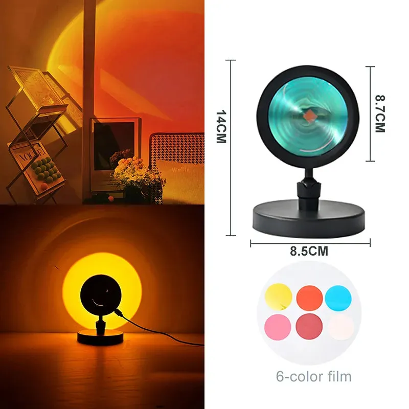 Sunset Lamp Projector RGB USB Led Night Light With Remote Control Portable Mood Light for Living Room Photography Neon Lights