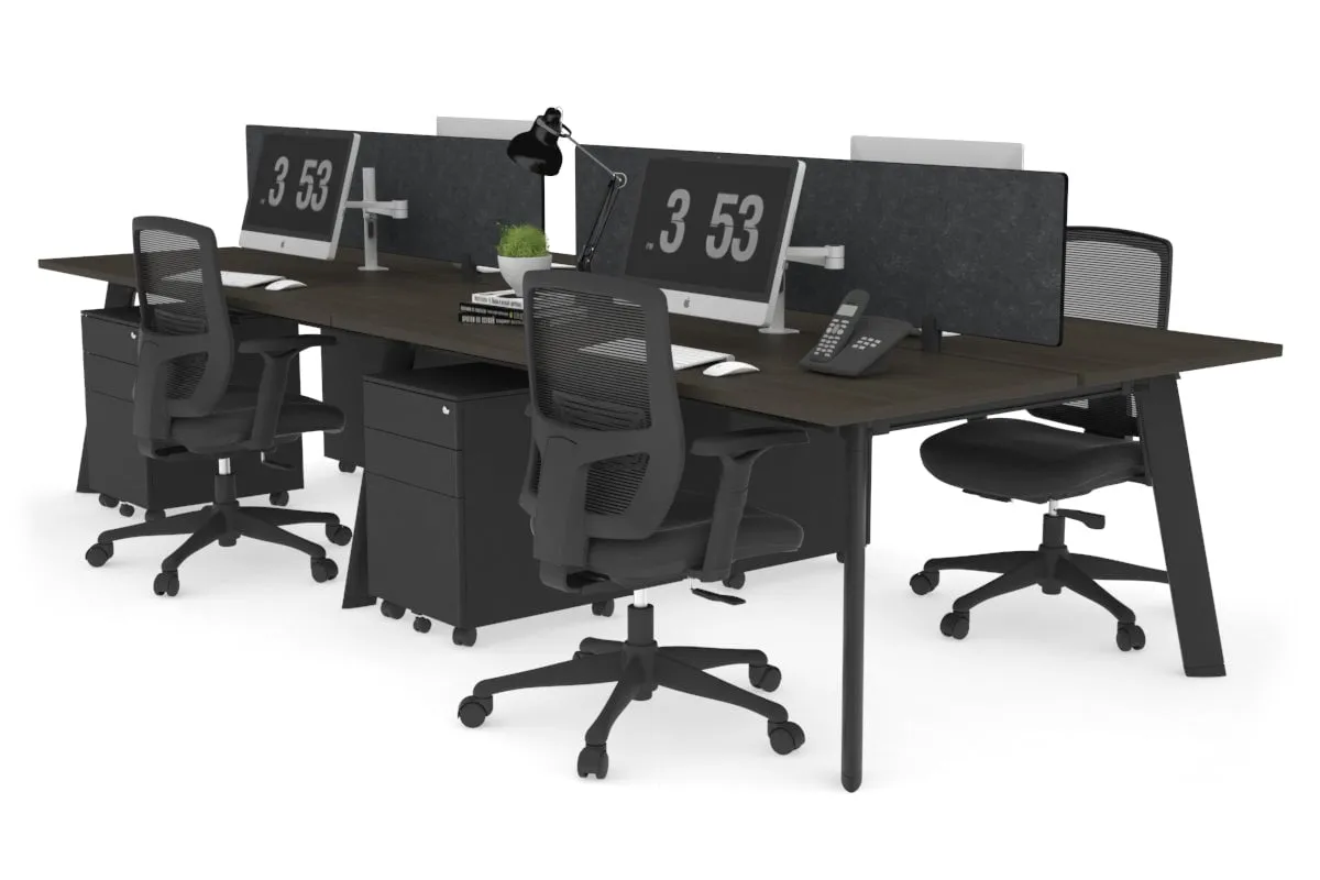 Switch - 4 Person Workstation Black Frame [1200L x 700W]