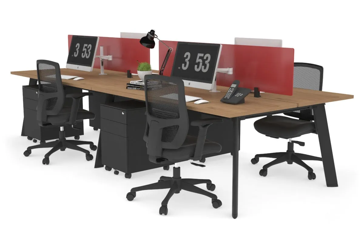 Switch - 4 Person Workstation Black Frame [1200L x 700W]