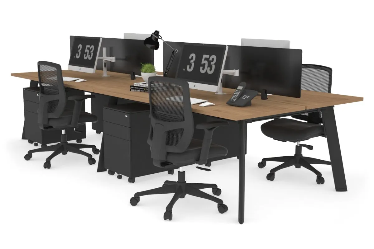 Switch - 4 Person Workstation Black Frame [1200L x 700W]