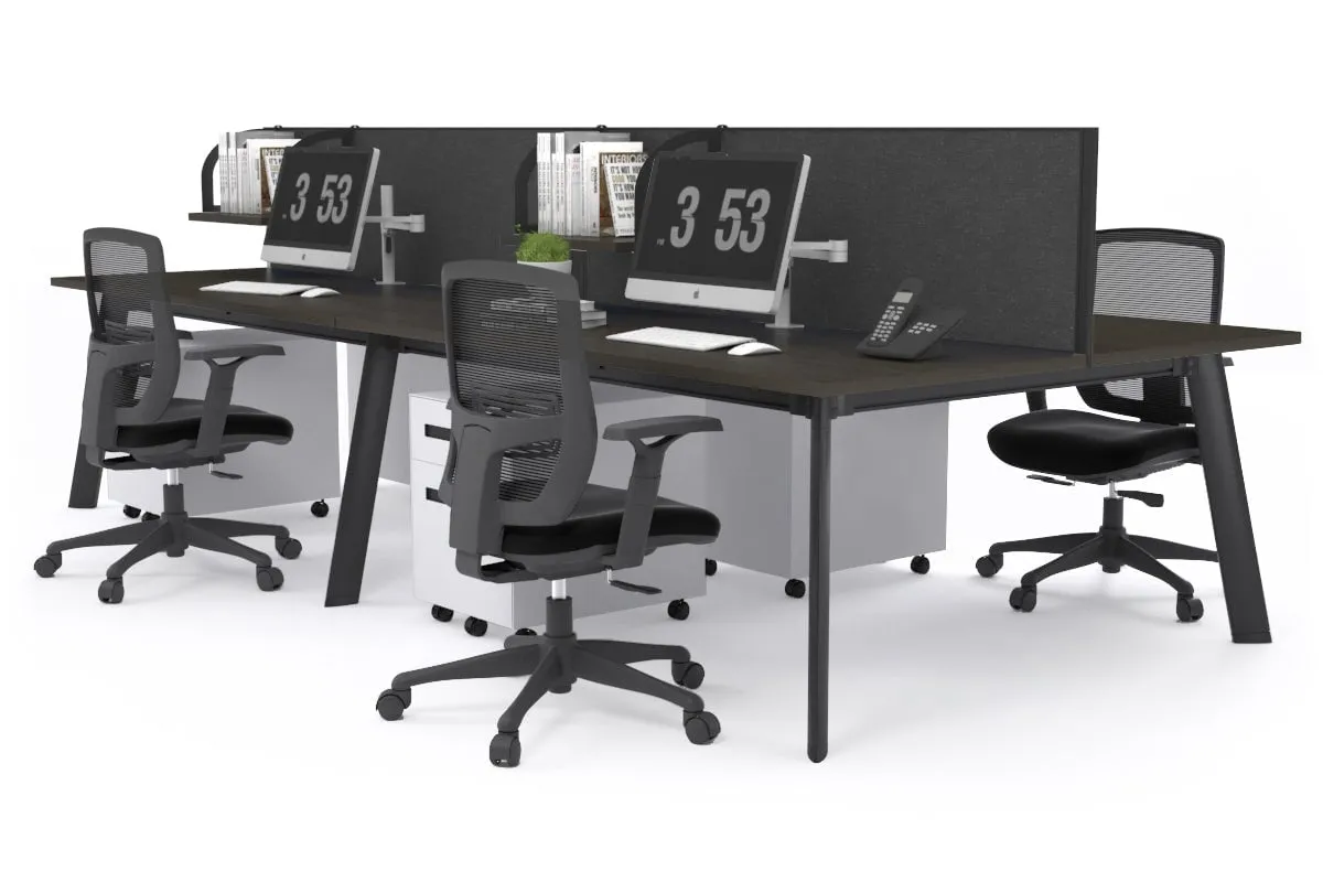 Switch - 4 Person Workstation Black Frame [1200L x 700W]