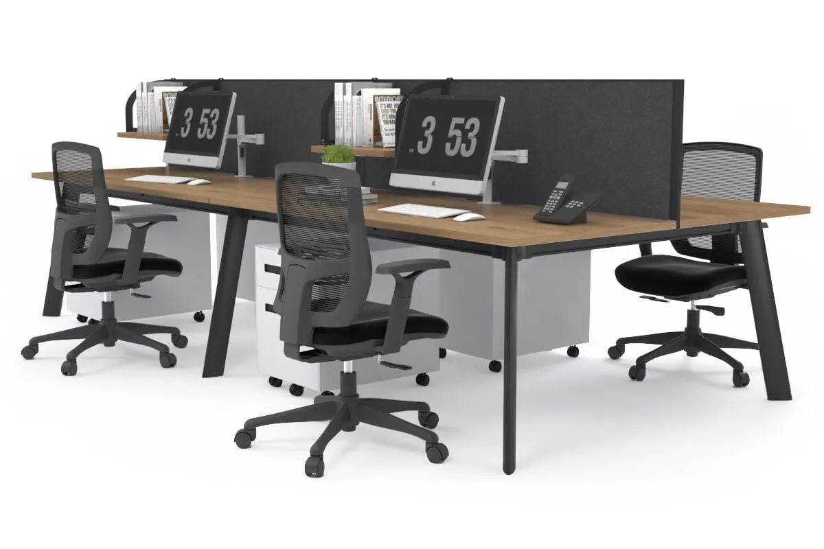 Switch - 4 Person Workstation Black Frame [1200L x 700W]