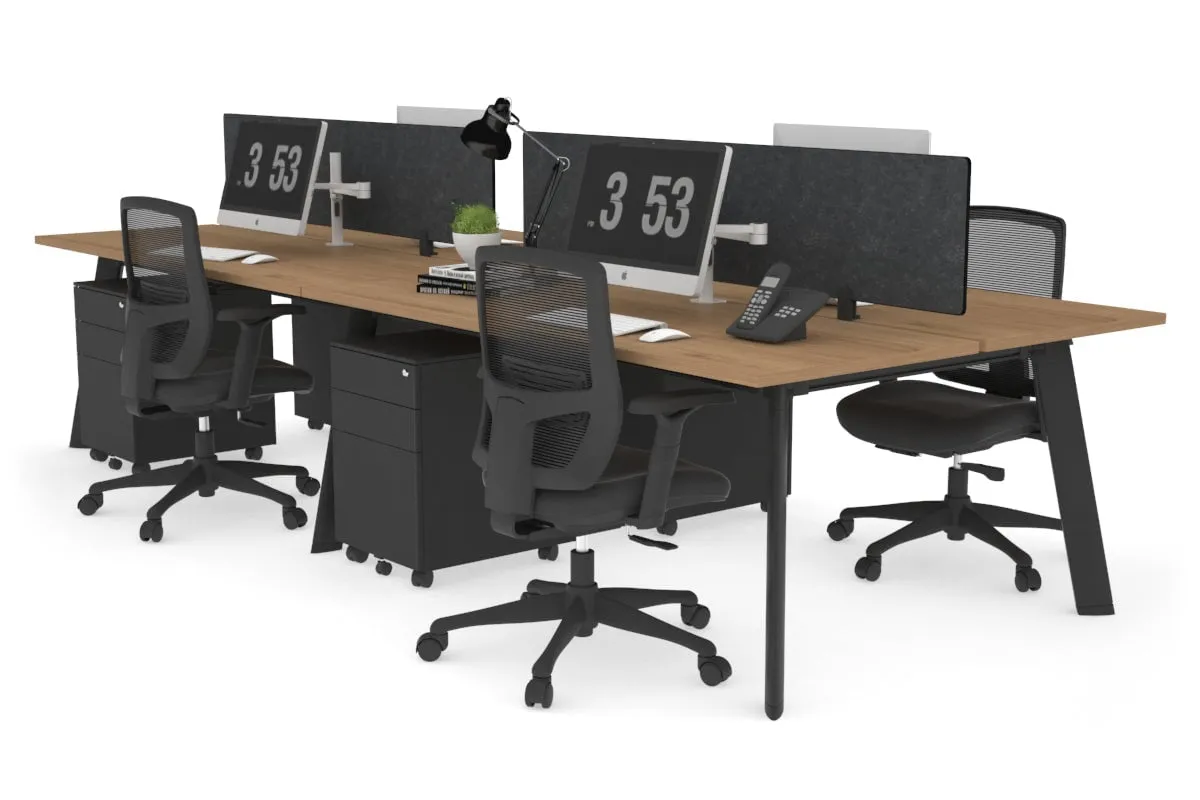 Switch - 4 Person Workstation Black Frame [1200L x 700W]