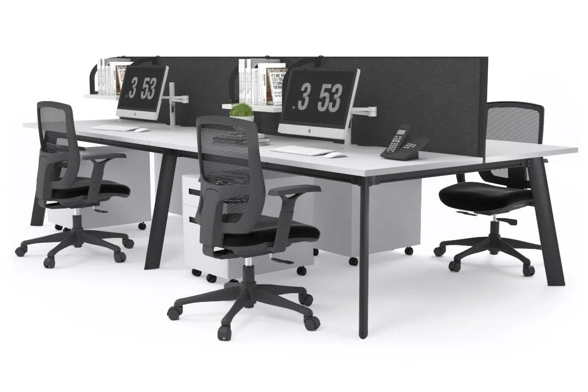 Switch - 4 Person Workstation Black Frame [1200L x 700W]