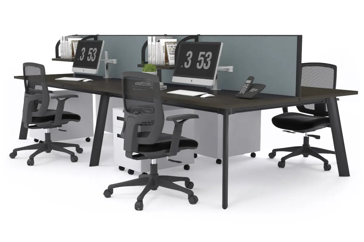 Switch - 4 Person Workstation Black Frame [1200L x 700W]