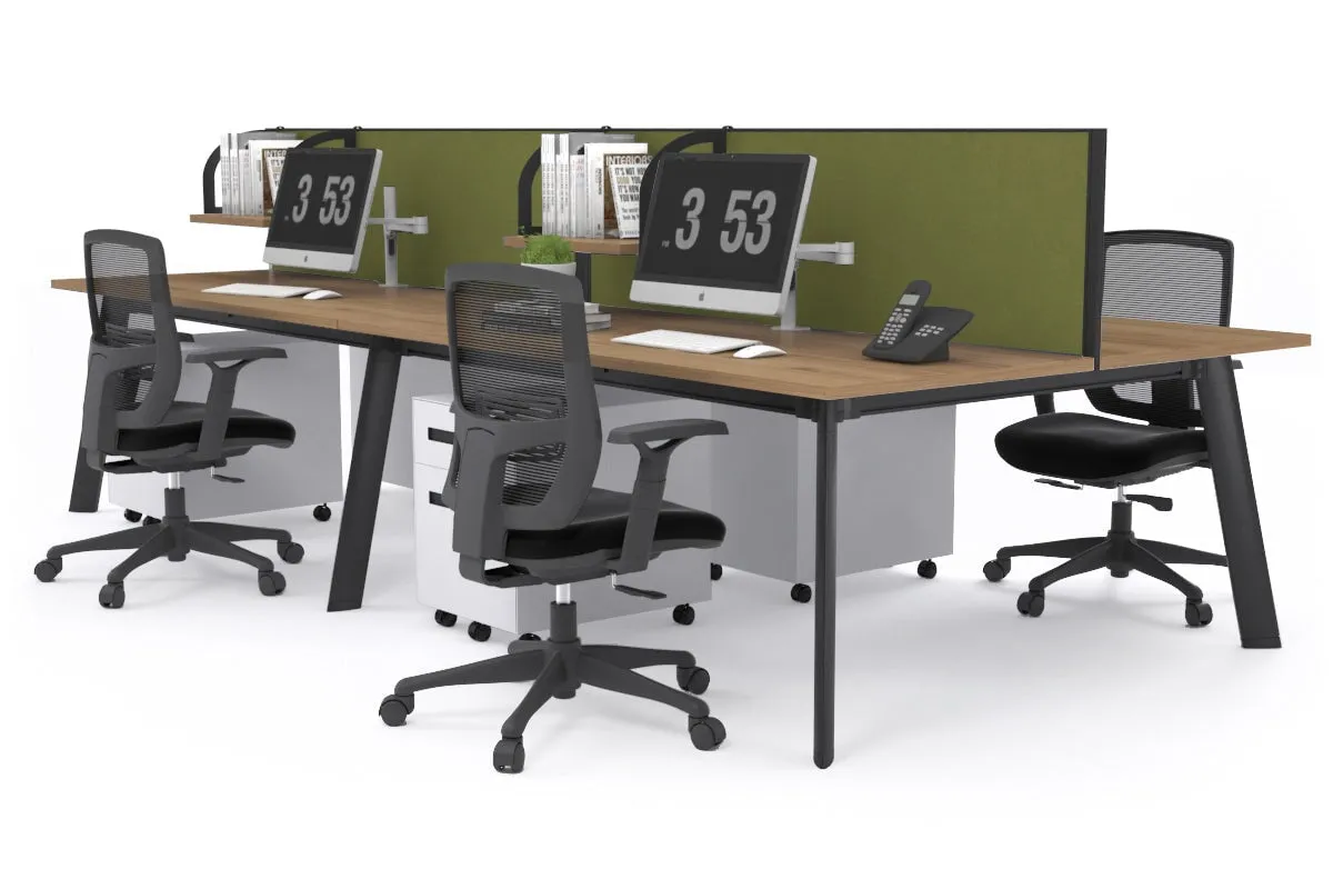 Switch - 4 Person Workstation Black Frame [1200L x 700W]