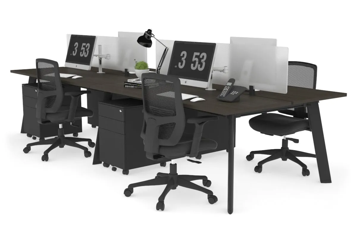 Switch - 4 Person Workstation Black Frame [1200L x 700W]