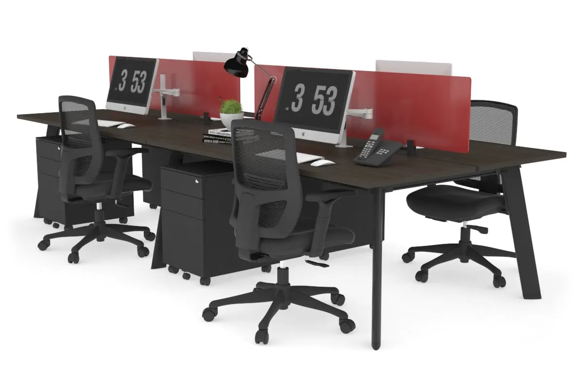 Switch - 4 Person Workstation Black Frame [1200L x 700W]