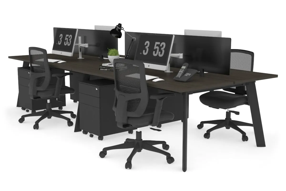 Switch - 4 Person Workstation Black Frame [1200L x 700W]