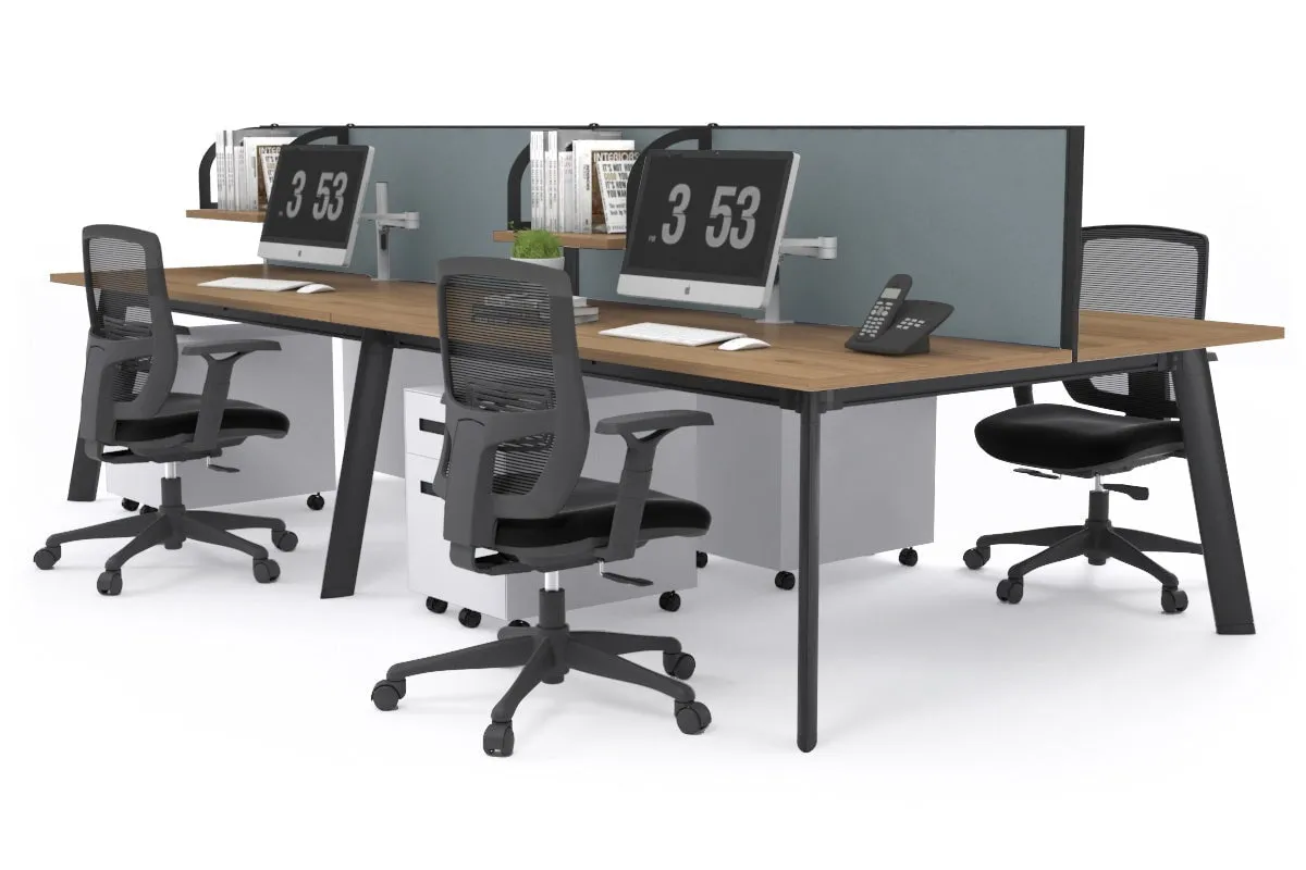 Switch - 4 Person Workstation Black Frame [1200L x 700W]