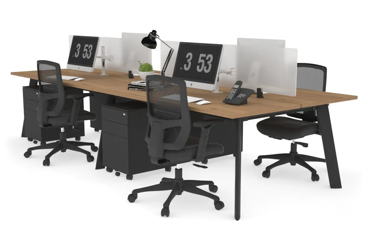 Switch - 4 Person Workstation Black Frame [1200L x 700W]