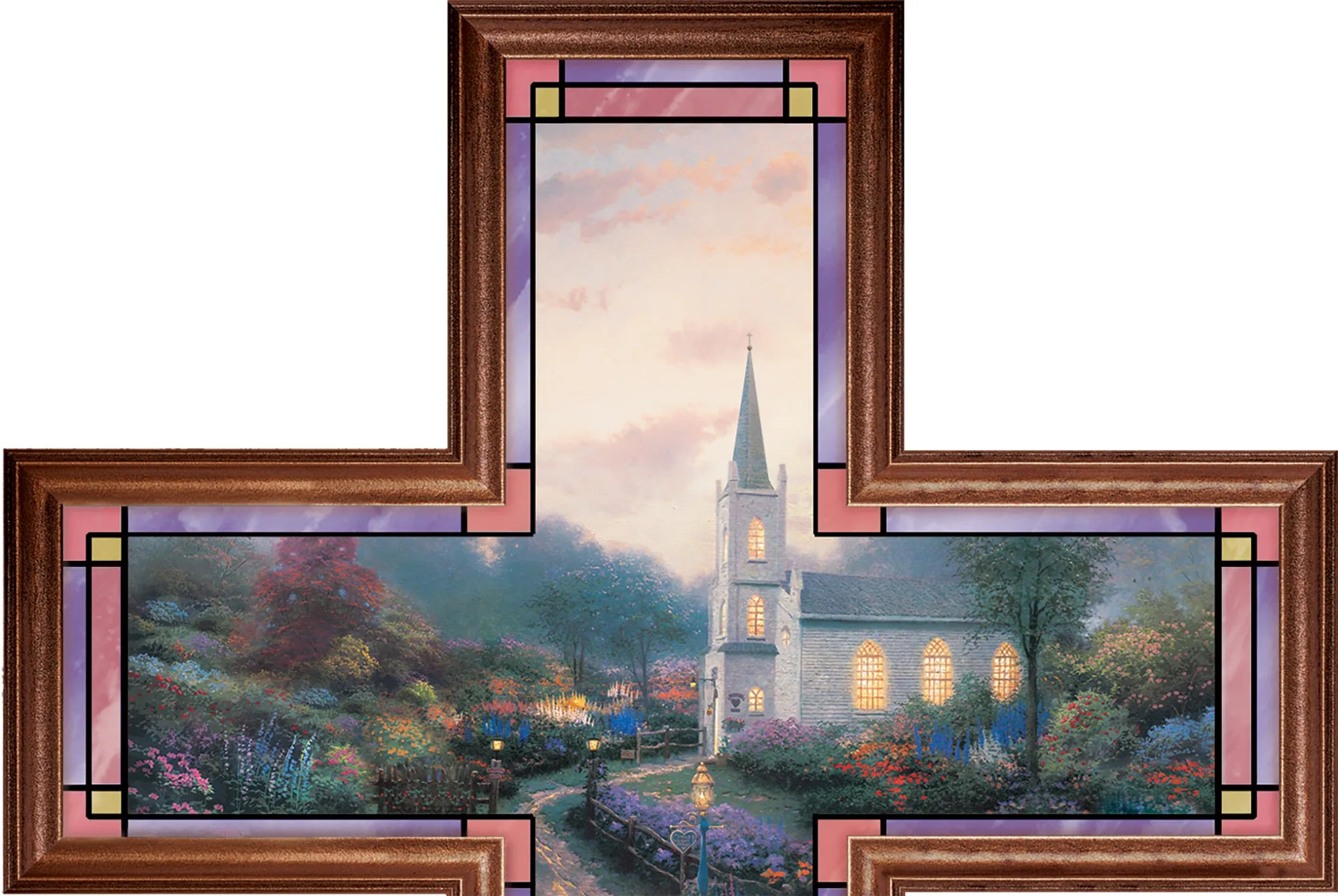 The Bradford Exchange "Rejoice" Issue #7 Light of Faith Illuminated Cross Collection by Thomas Kinkade 8-inches