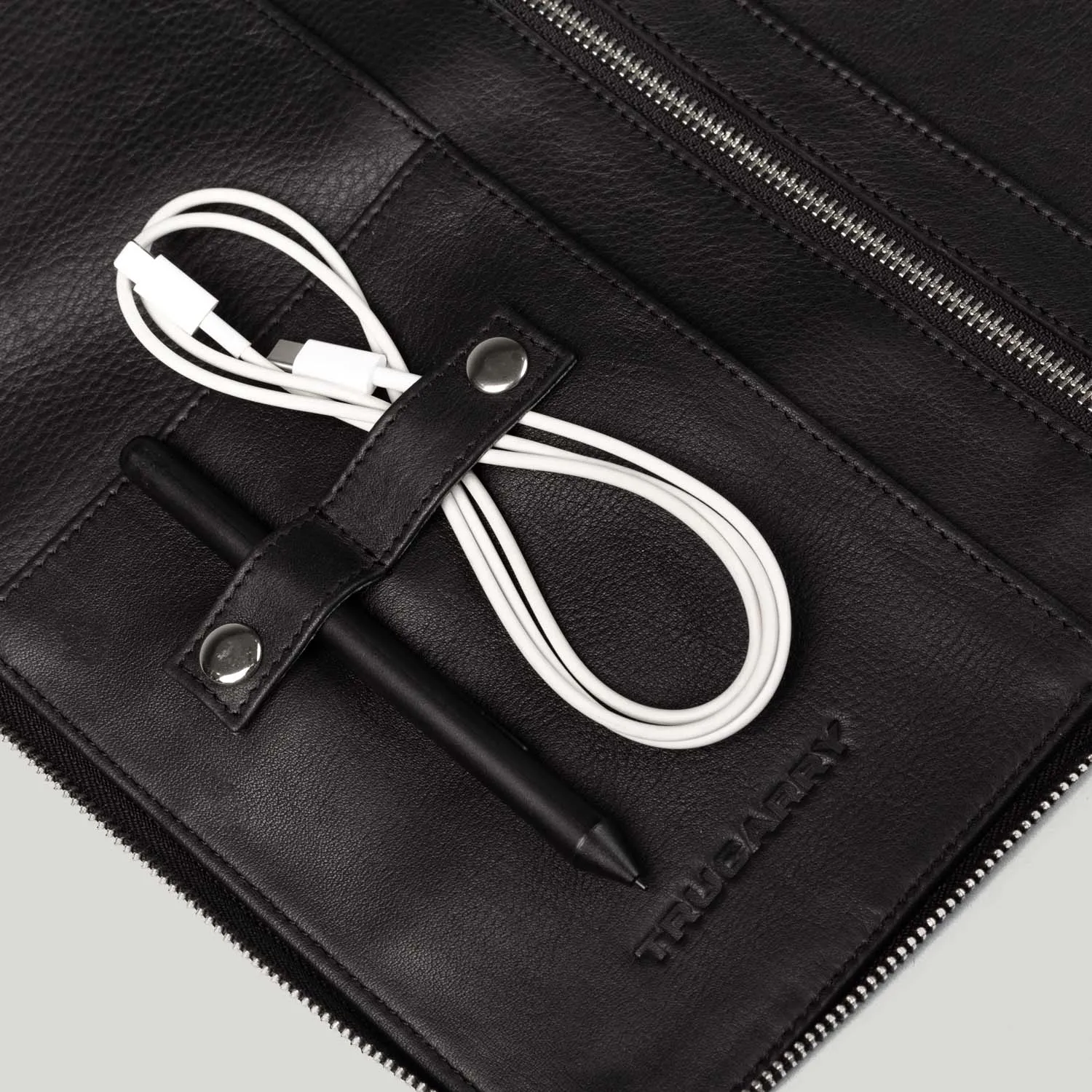 The Eclectic Black Leather Folio Organizer