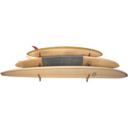 Triple Surfboard Wall Rack  - Bamboo or Dark Wood