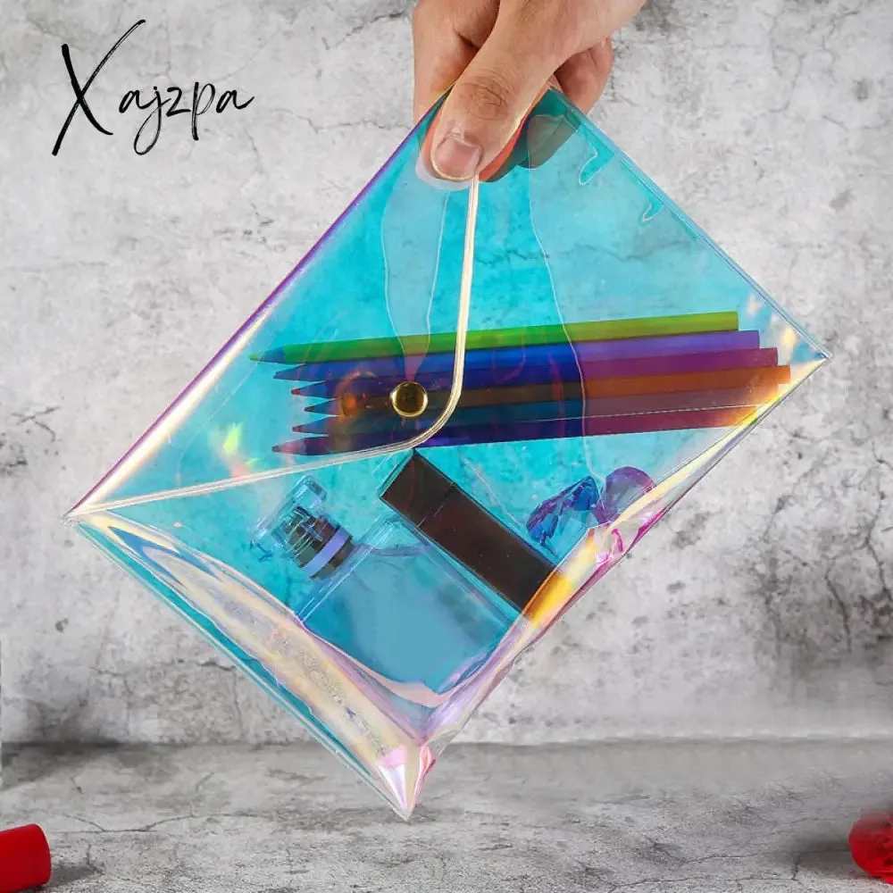 Xajzpa - Fashion Women Laser Transparent Cosmetic Bags Document Pencil Case Ladies Clear Makeup Bag Portable Make Up Pouch Organizer